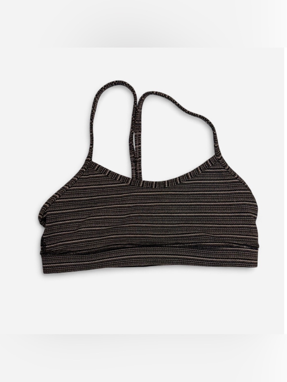 Lululemon Black & White Space Dye Strappy Sports Bra – Size 4